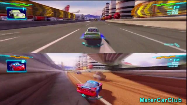 PS3 Cars 2 The Video Game Chick Hicks vs Daredevil Lightning McQueen Battle Race!