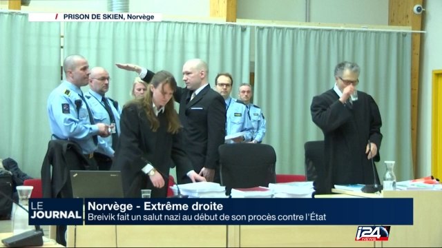 Norvège : Breivik fait un salut nazi au début de son procès contre l'Etat