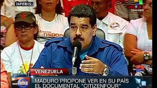 Maduro propone ver en su país el documental 