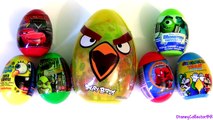 Angry Birds Toy Surprise Eggs SHREK, Pixar Cars Disney Monsters University, Spongebob, Sup
