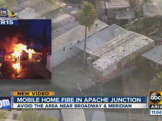 Mobile home fire in Apache Junction