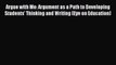 Read Argue with Me: Argument as a Path to Developing Students' Thinking and Writing (Eye on