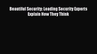 Read Beautiful Security: Leading Security Experts Explain How They Think Ebook Free