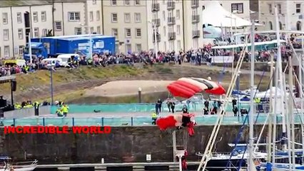 Red Devils Mid Air Parachute Fails in Whitehaven Airshow Parachutist Saves Team Mate(VIDEO
