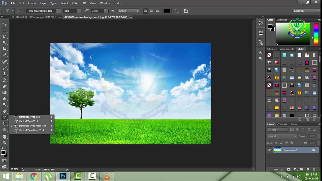 Lecture 15 text tool in adobe photoshop CC in urdu hindi