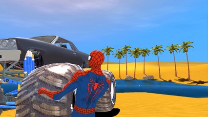 SPIDERMAN et ELSA sautent, puis SPIDERMAN course dans les dunes avec MONSTERTRUCK  Gameplay