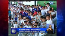 Escuela cuarteada y estudiantes evacuados en Tumbaco por sismo
