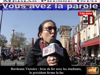 Télévision-Bordeaux-33 Université de Bordeaux 2 Fermer   incompréhension des Etudiants