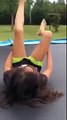 Doing my first front flip on trampoline/ My sister attempting to do a front flip
