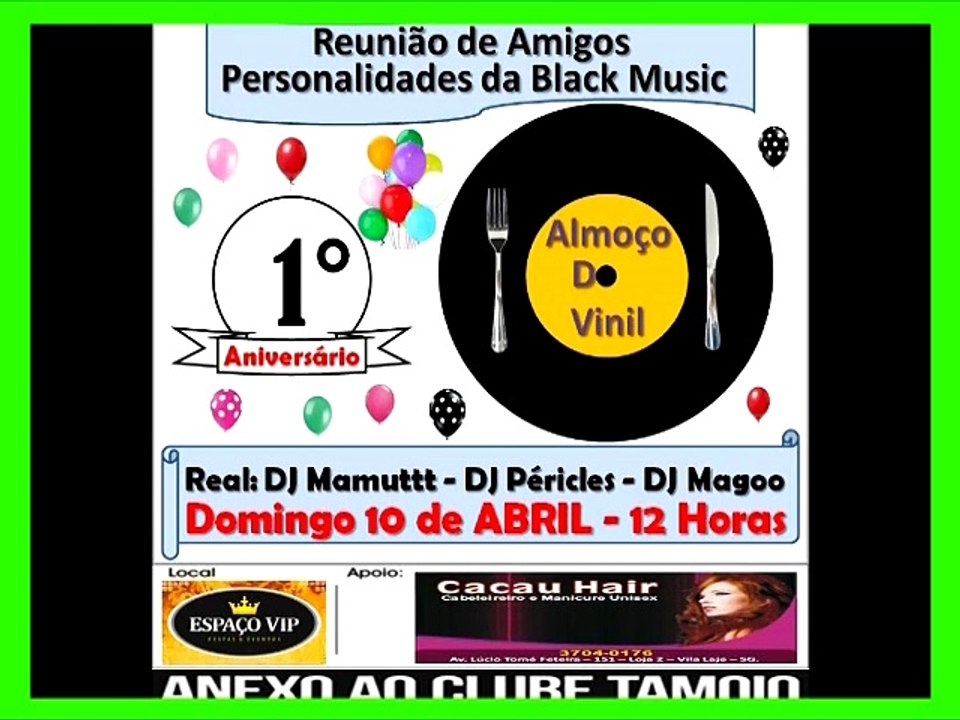 ANIVERSSARIO DE 1 ANO DO ALMOÇO DO VINIL 2016