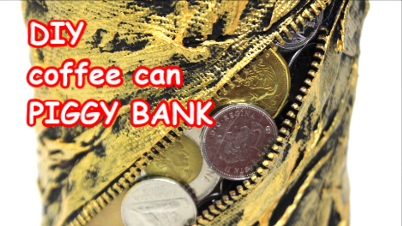 Recycling Ideas DIY Piggy Bank from a Coffee Can Recycled Bottles Crafts