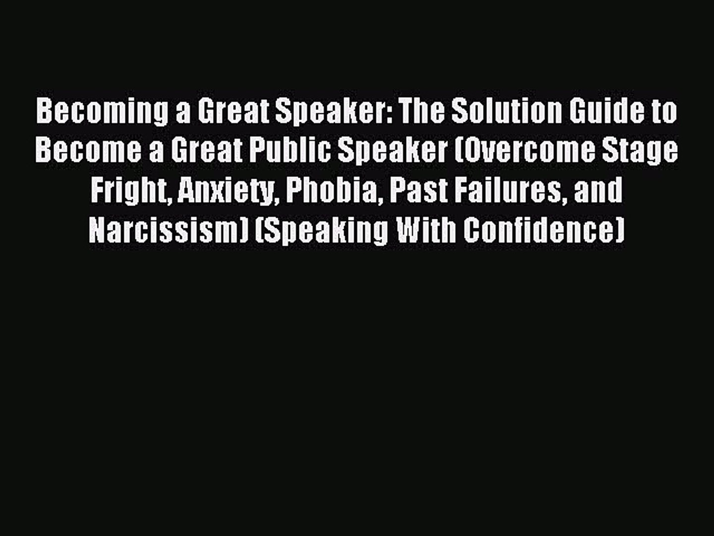 becoming a great speaker