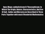 Download Opus Mago-cabbalisticum Et Theosophicum: In Which The Origin Nature Characteristics