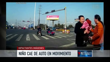 Impactantes imágenes: niño cae de auto en movimiento | Un Nuevo Día | Telemundo