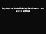 PDF Regression & Linear Modeling: Best Practices and Modern Methods  EBook