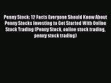 Read Penny Stock: 12 Facts Everyone Should Know About Penny Stocks Investing to Get Started