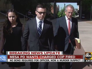 Mesa police want charged officer fired