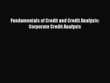 Download Fundamentals of Credit and Credit Analysis: Corporate Credit Analysis Free Books