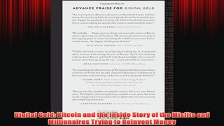 Free PDF Download  Digital Gold Bitcoin and the Inside Story of the Misfits and Millionaires Trying to Read Online