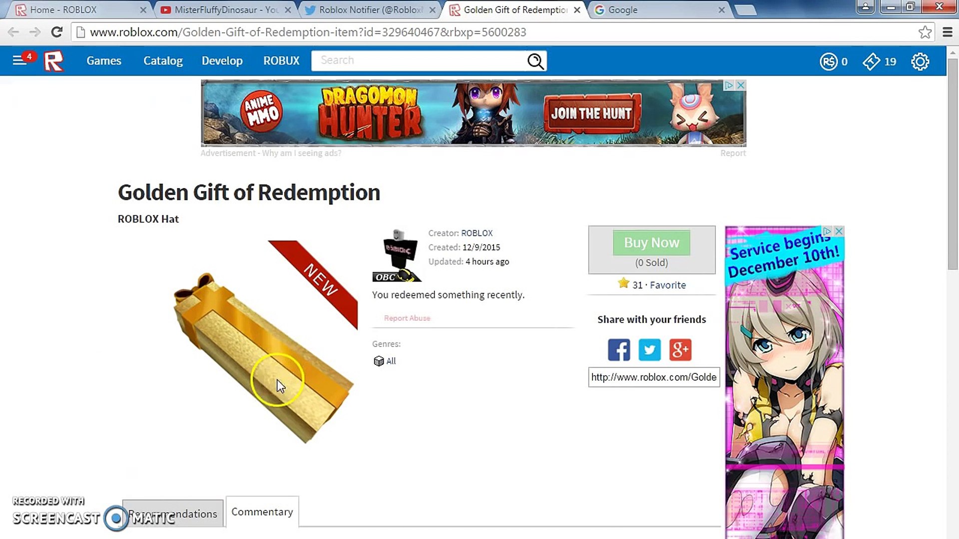 Roblox Redemption Page