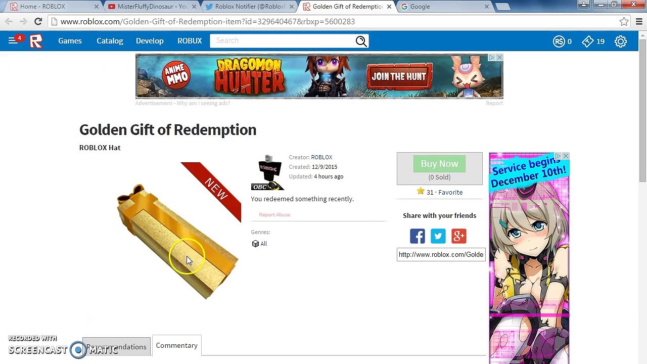 Roblox How To Get Golden Gift Of Redemption Video Dailymotion - opened golden gift of no tix roblox