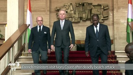 French ministers visit Ivory Coast after beach attack