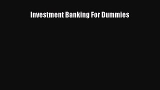 Download Investment Banking For Dummies  EBook
