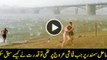 Siberian beach-goers hit by hail-storm Watch Video