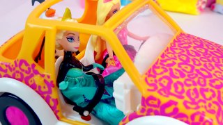 Barbie + Frozen Queen Elsa Meet Jurassic World DNA Color Dinosaur Indominus Rex Toy Unboxi