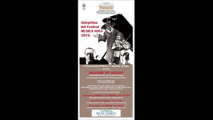 HISTOIRE DU SOLDAT di I. Stravinskij martedì 22 marzo 2016 alle ore 18,00 presso la Mansarda del Comune di Adria