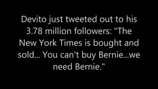 Danny DeVito trashes the New York Times, praises Bernie Sanders
