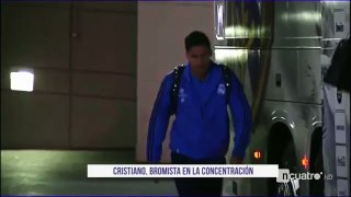 Cristiano Ronaldo joke Marcelo before boarding the bus scare Whoops!