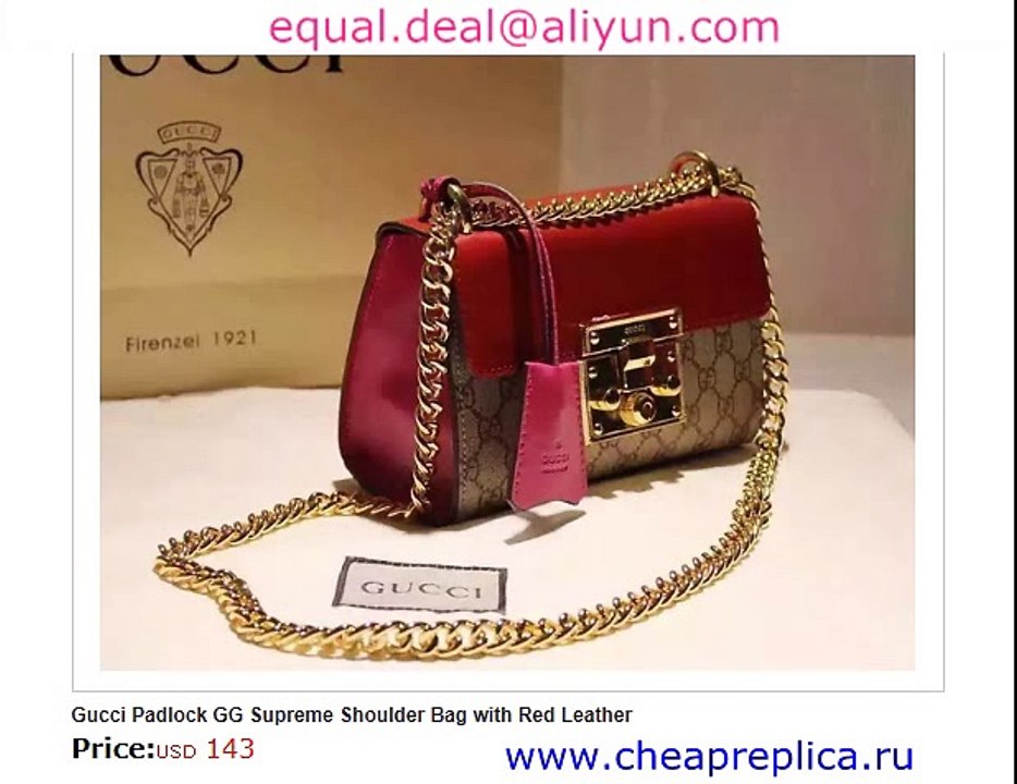 red gucci padlock bag