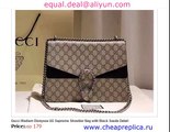 Gucci Medium Dionysus GG Supreme Shoulder Bag with Black Suede Datail for Sale