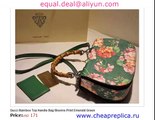 Gucci Bamboo Top Handle Bag Blooms Print Emerald Green Replica for Sale
