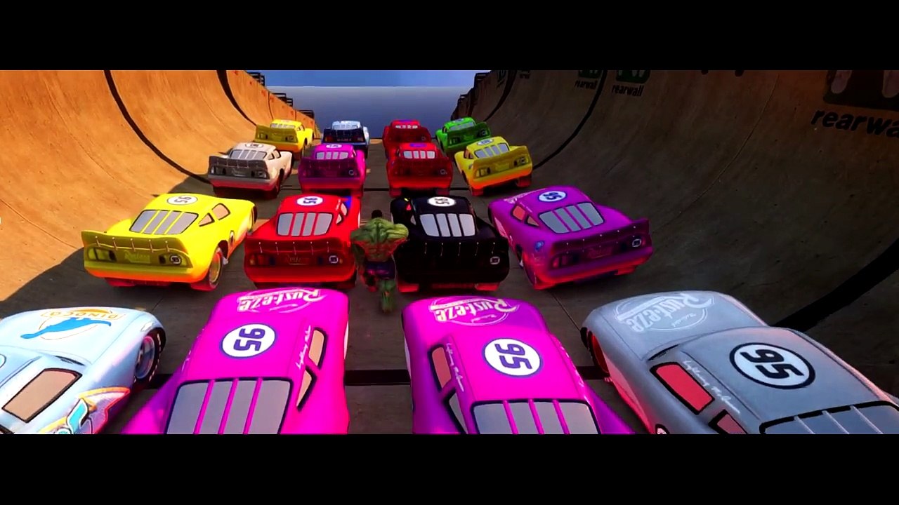 20 MCQUEEN COLORS!!! (Pink, Blue, Yellow) Disney Pixar #DINOCO Cars smashed by HULK!