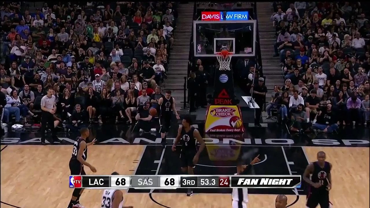 Austin Rivers Misses the Dunk Clippers vs Spurs March 15 2016 NBA 2015 ...