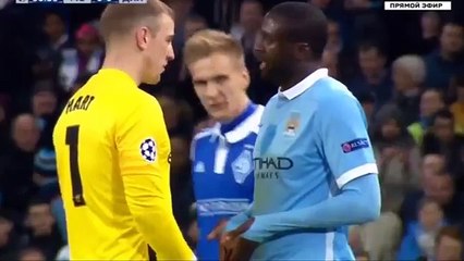 Yaya Toure dispute with Joe Hart -- Manchester City vs Dynamo Kyiv 15_03_2016
