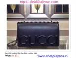 Gucci XL Leather Mini Bag Black Leather Replica
