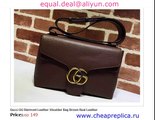 Gucci GG Marmont Leather Shoulder Bag Brown Real Leather for Sale