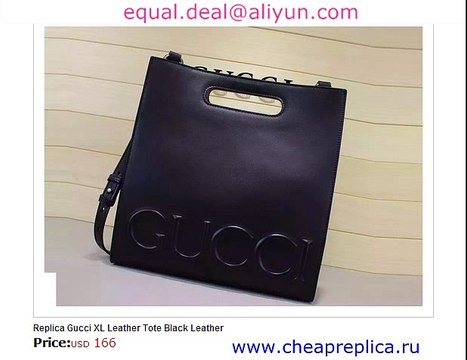 Gucci XL Leather Tote Black Leather for Sale