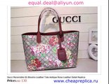 Gucci Reversible GG Blooms Leather Tote Antique Rose Leather Detail Replica for Sale