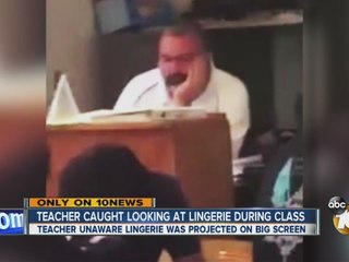 Teacher caught looking at lingerie during class
