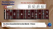 The Most Beautiful Girl in the World - Prince Guitar Backing Track with scale chart and chords