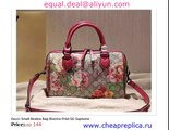 Gucci Small Boston Bag Blooms Print GG Supreme Replica  for Sale