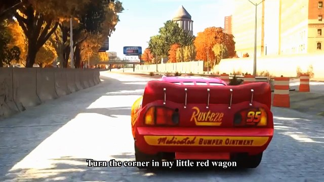 Spiderman Songs Lyrics ♫ Little red wagon ♫ FINN and JAKE Yellow, Blue McQueen Cars