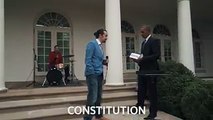 Le rappeur Lin-Manuel Miranda en freestyle de rap avec Obama
