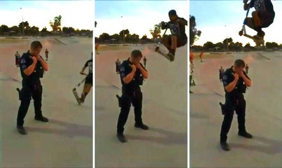 Scooterla Polisin Üzerinden Atladı