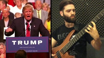 Download Video: Il joue de la basse pour accompagner Donald Trump dans ses discours haha