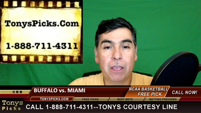 College Basketball Free Pick Miami Hurricanes vs. Buffalo Bulls Prediction Odds Preview 3-17-2016